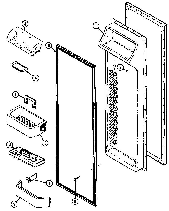 Jenn-Air JRSD278B fresh food inner door diagram