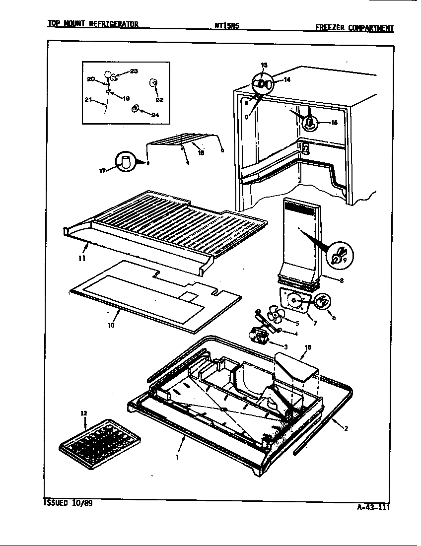 Admiral NT15H5A/9B03A freezer compartment diagram