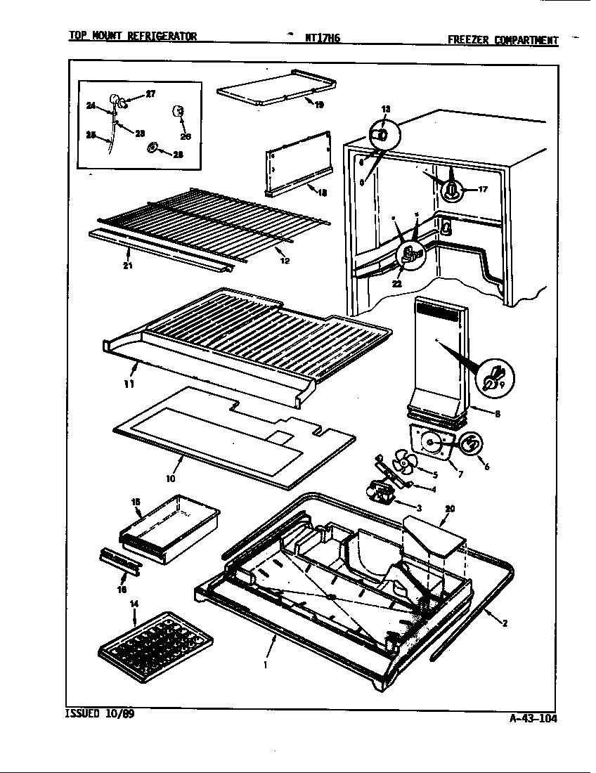 Admiral NT17H6/8A09A freezer compartment diagram