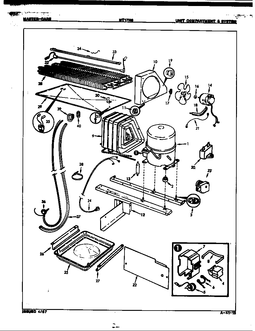 Admiral NT17H6A/8A26A unit compartment & system diagram