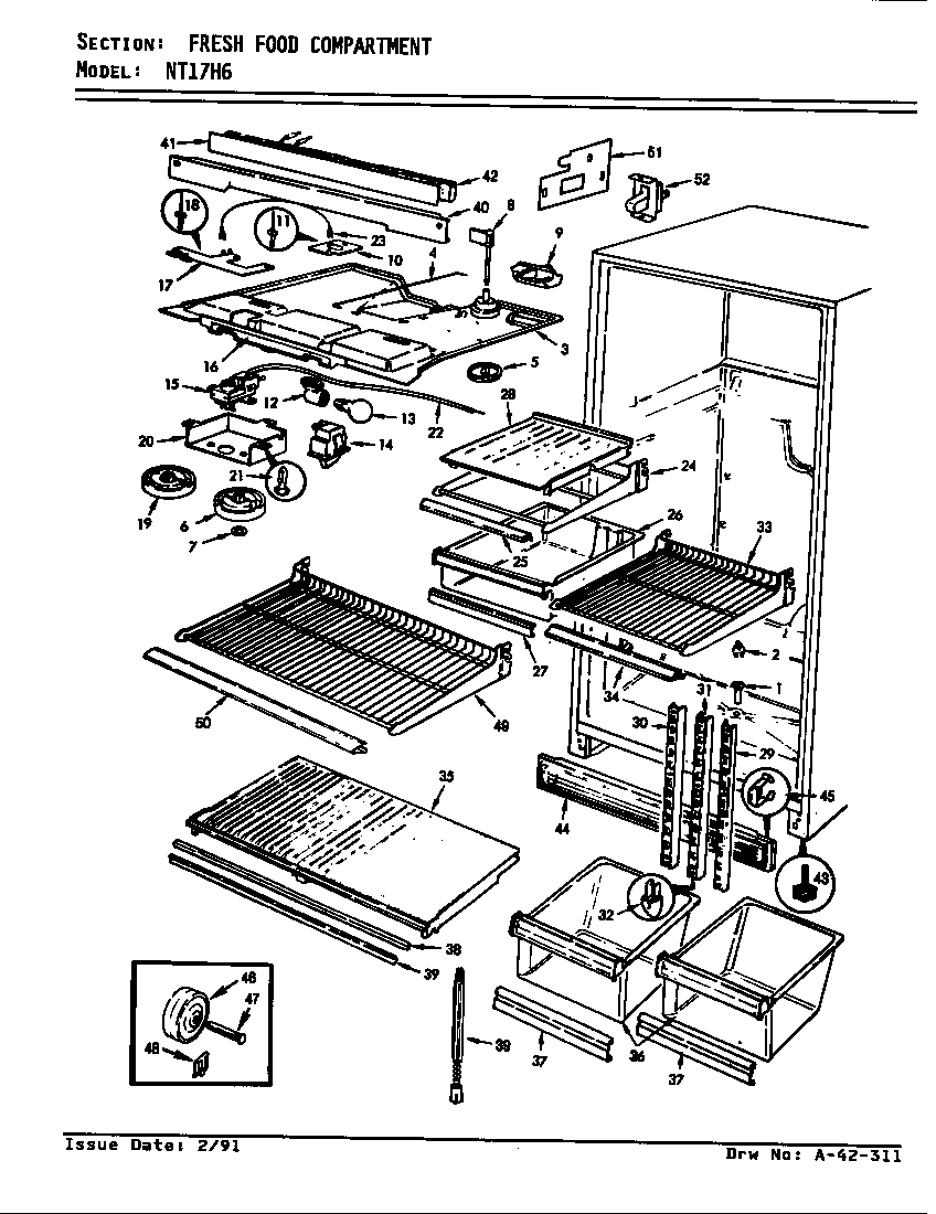Admiral NT17H6/9B05A fresh food compartment diagram