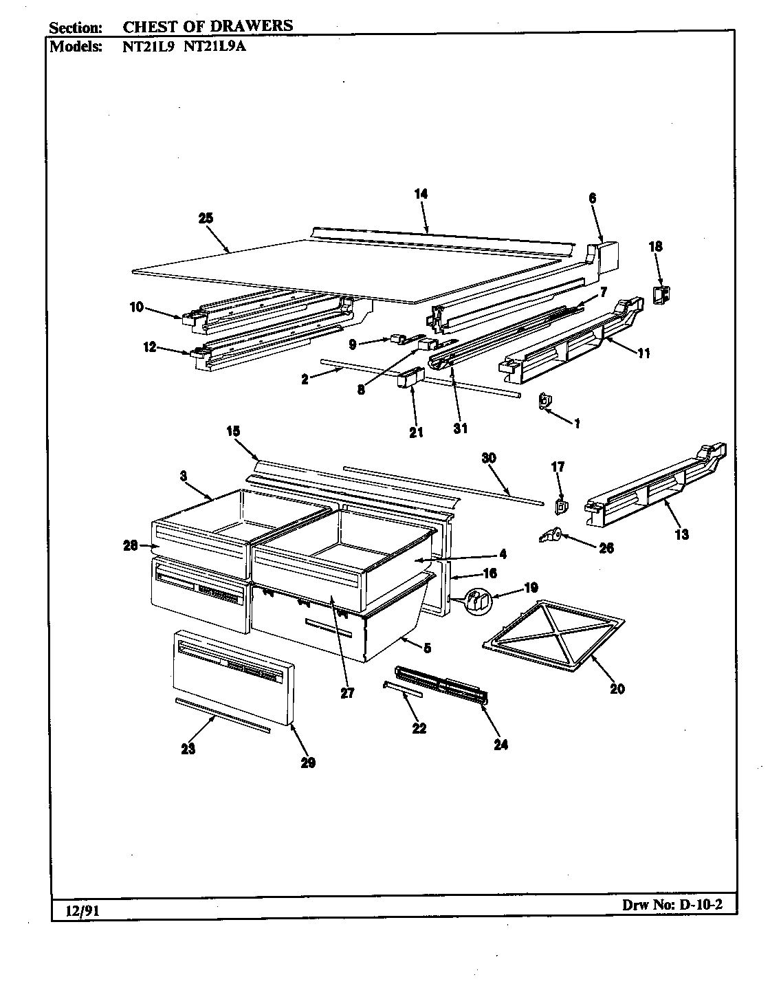 Admiral NT21L9A/BA76B chest of drawers (nt21l9/ba75a) (nt21l9/ba75b) (nt21l9a/ba76a) (nt21l9a/ba76b) diagram