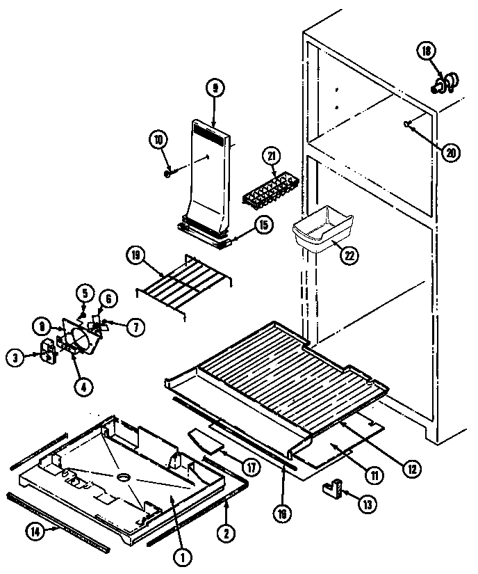 Admiral RTSA194AAM freezer compartment diagram