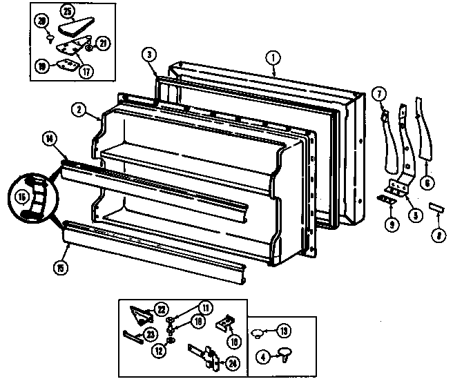 Admiral AT21M6W/DD61A freezer door diagram