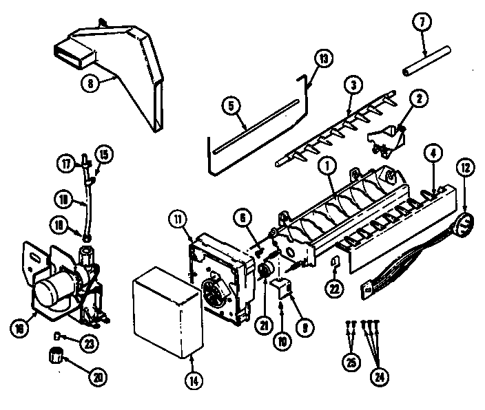 Admiral AT21M6W/DD61A optional ice maker diagram