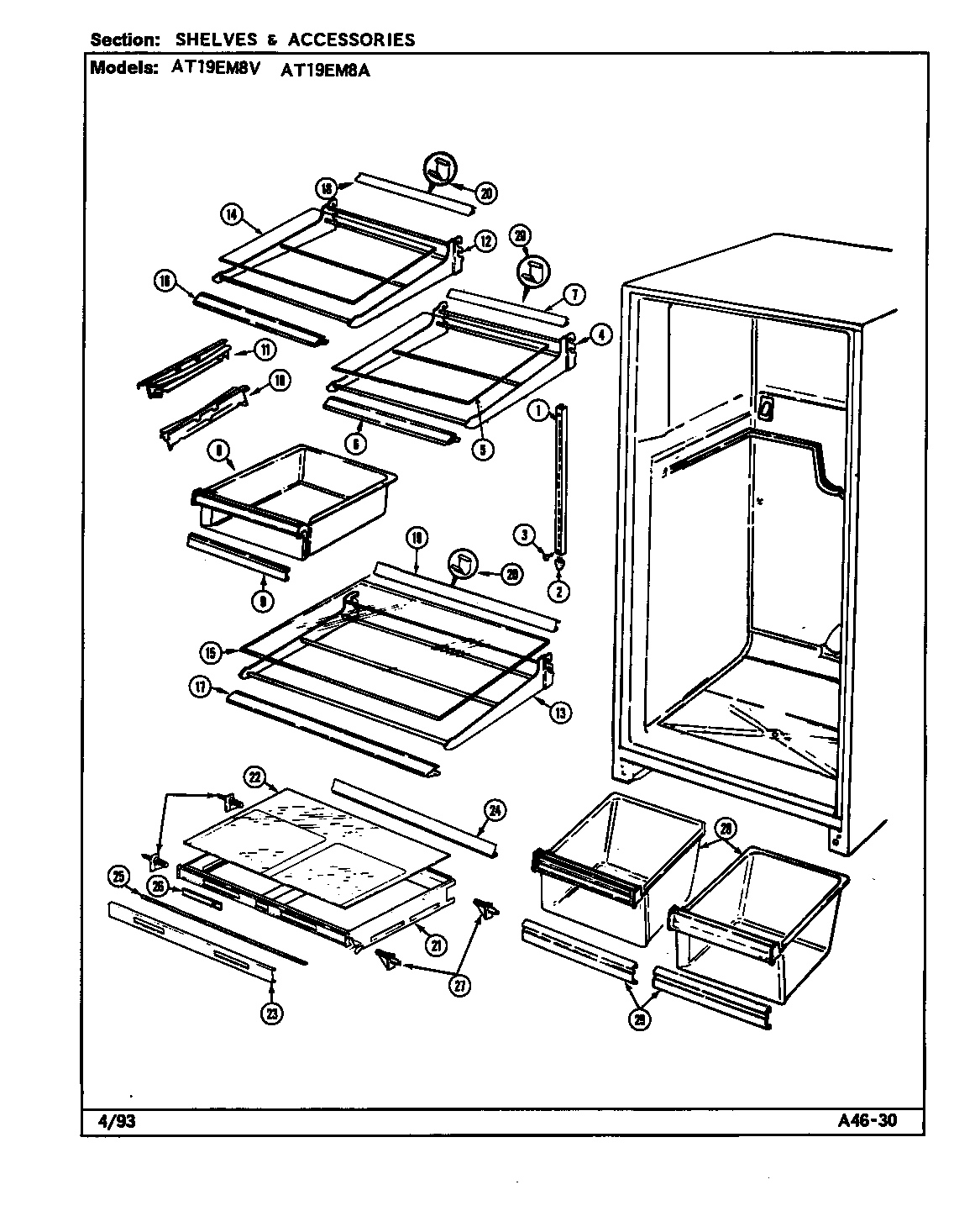Admiral AT19EM8A/DA56A shelves & accessories (at19em8a/da56a) (at19em8v/da55a) diagram