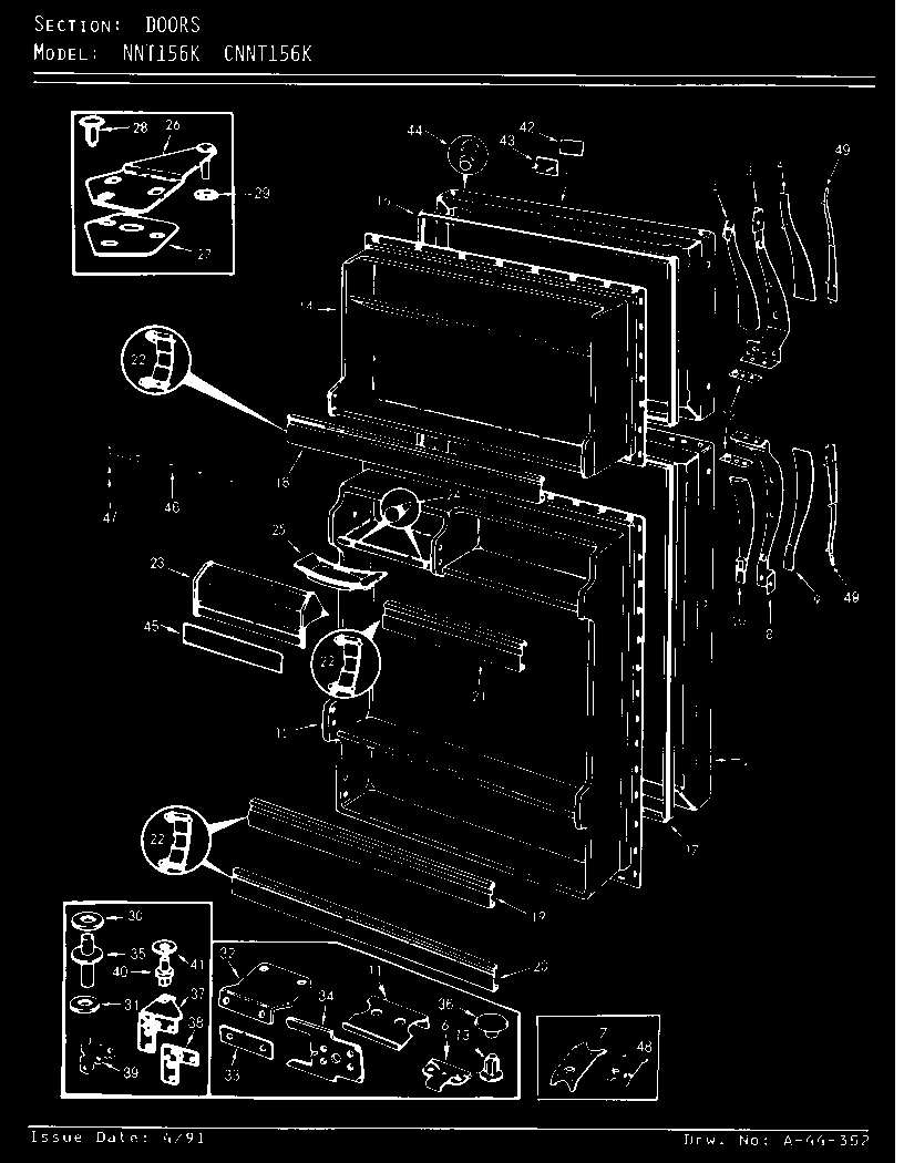 Norge NNT156K/AC01B doors diagram