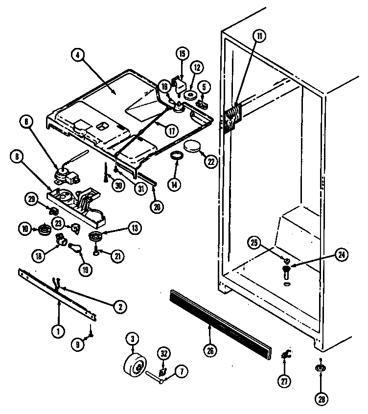 Admiral AT19M8V/DE55A fresh food compartment diagram