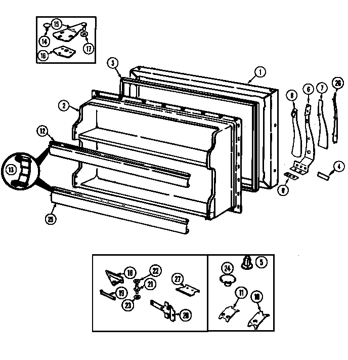 Admiral AT19M8V/DE55A freezer door diagram