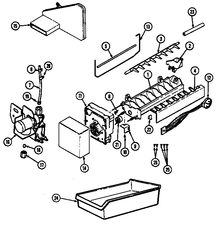 Admiral AT19M8V/DE55A optional ice maker kit diagram