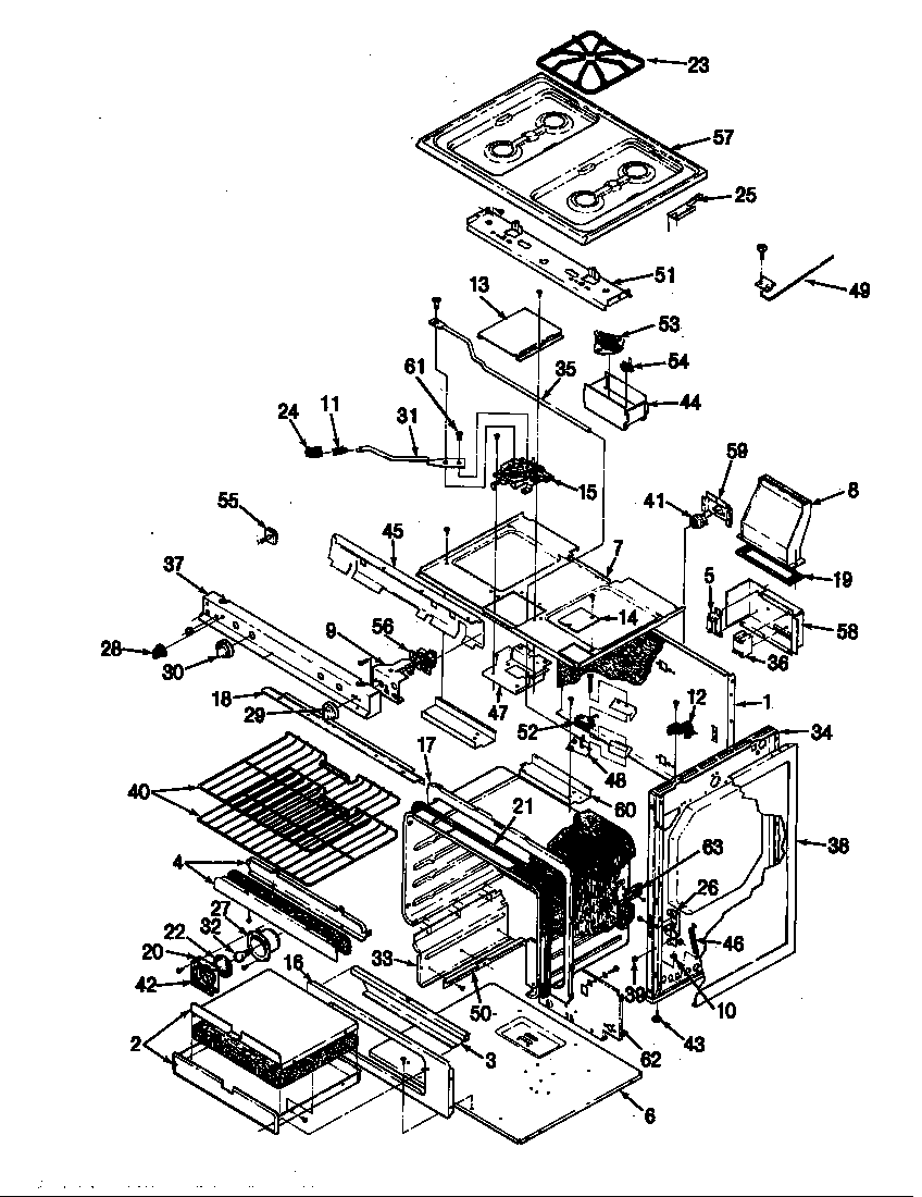 Magic Chef 34FN-2CKW body diagram