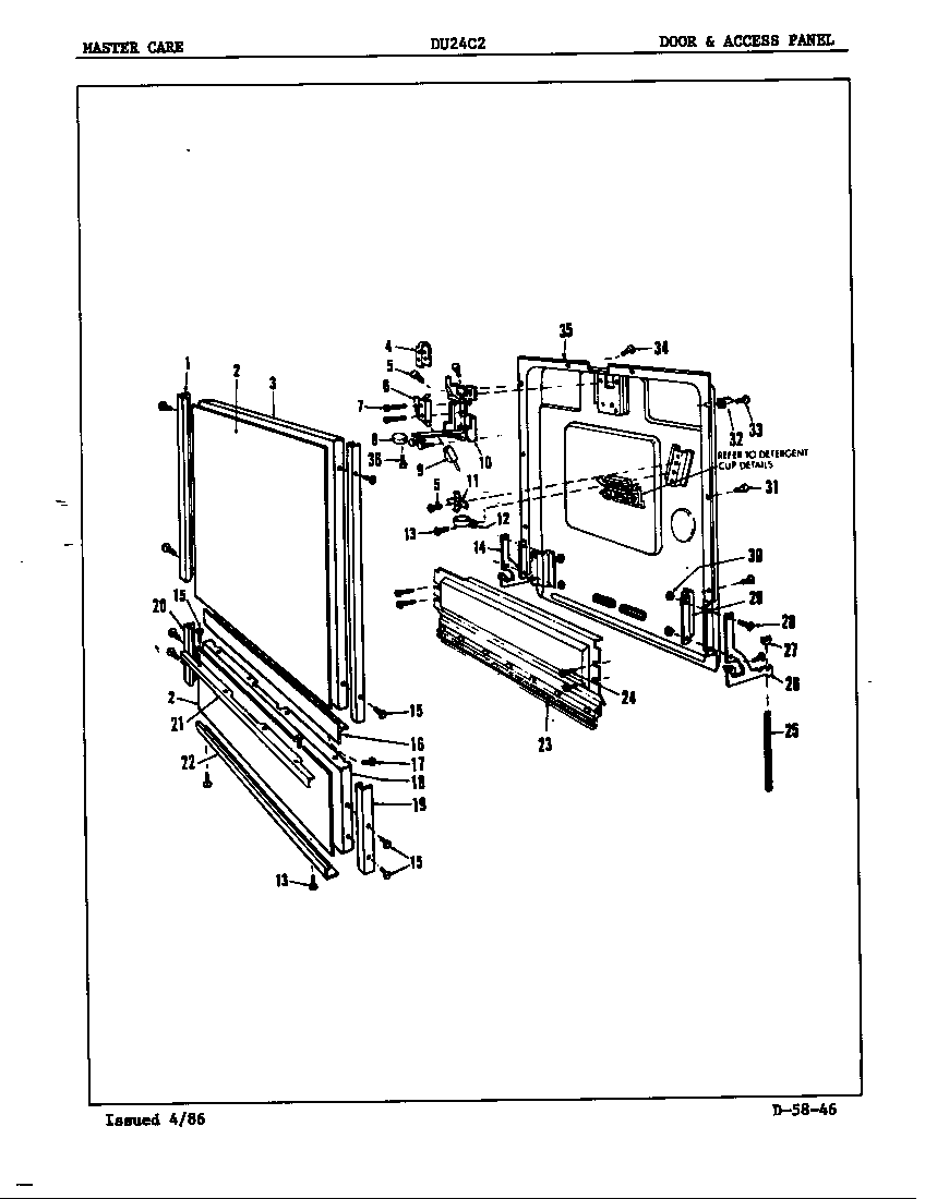 Maytag DU24C2 door & access panel diagram