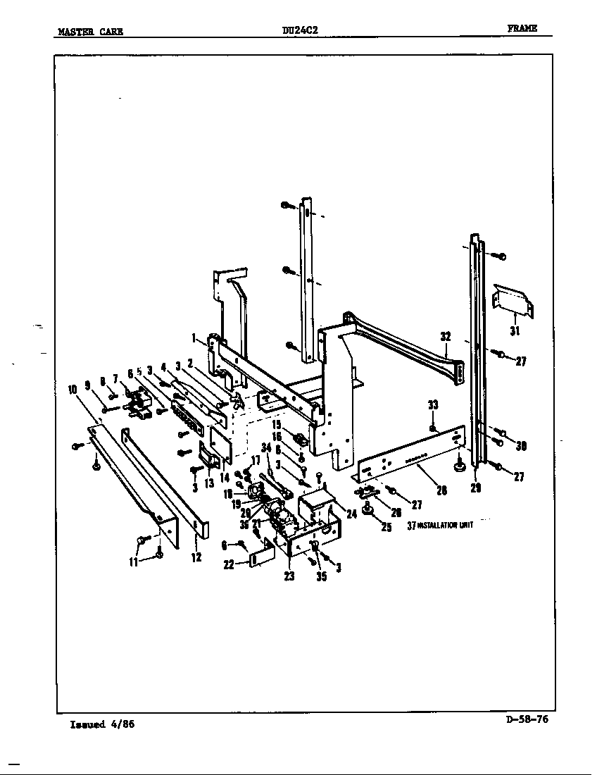 Maytag DU24C2 frame diagram
