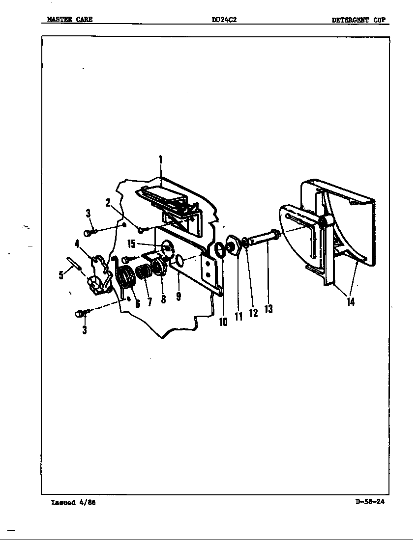 Maytag DU24C2 detergent cup diagram