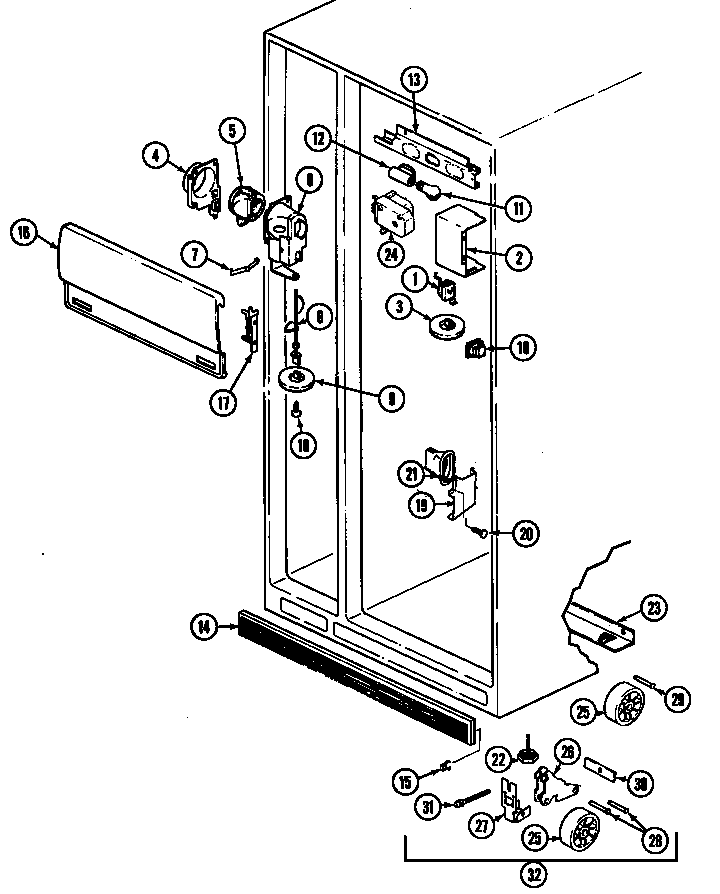 Jenn-Air JRS206A fresh food compartment diagram