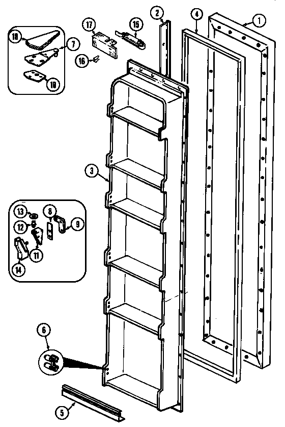 Jenn-Air JRS206A freezer door diagram