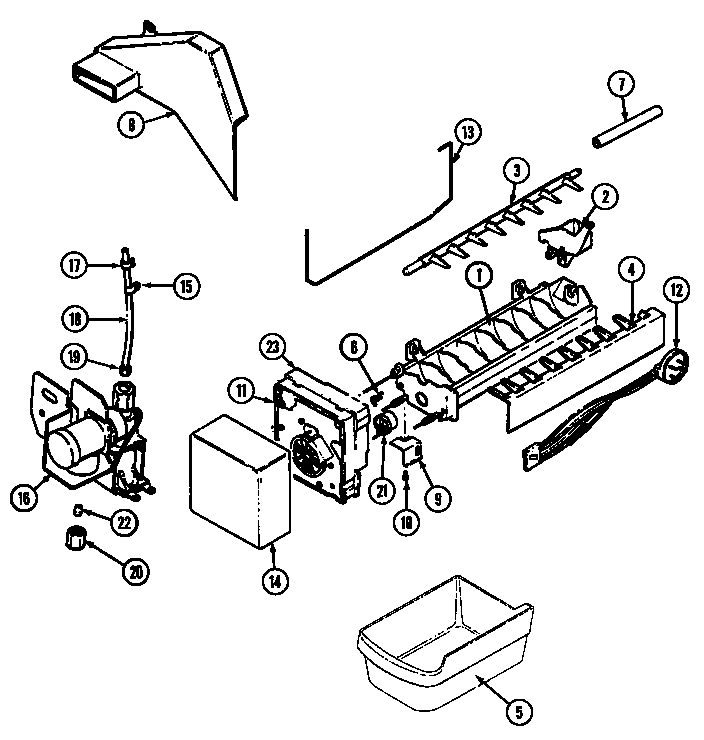 Jenn-Air JRS206A optional ice maker kit (ice) diagram