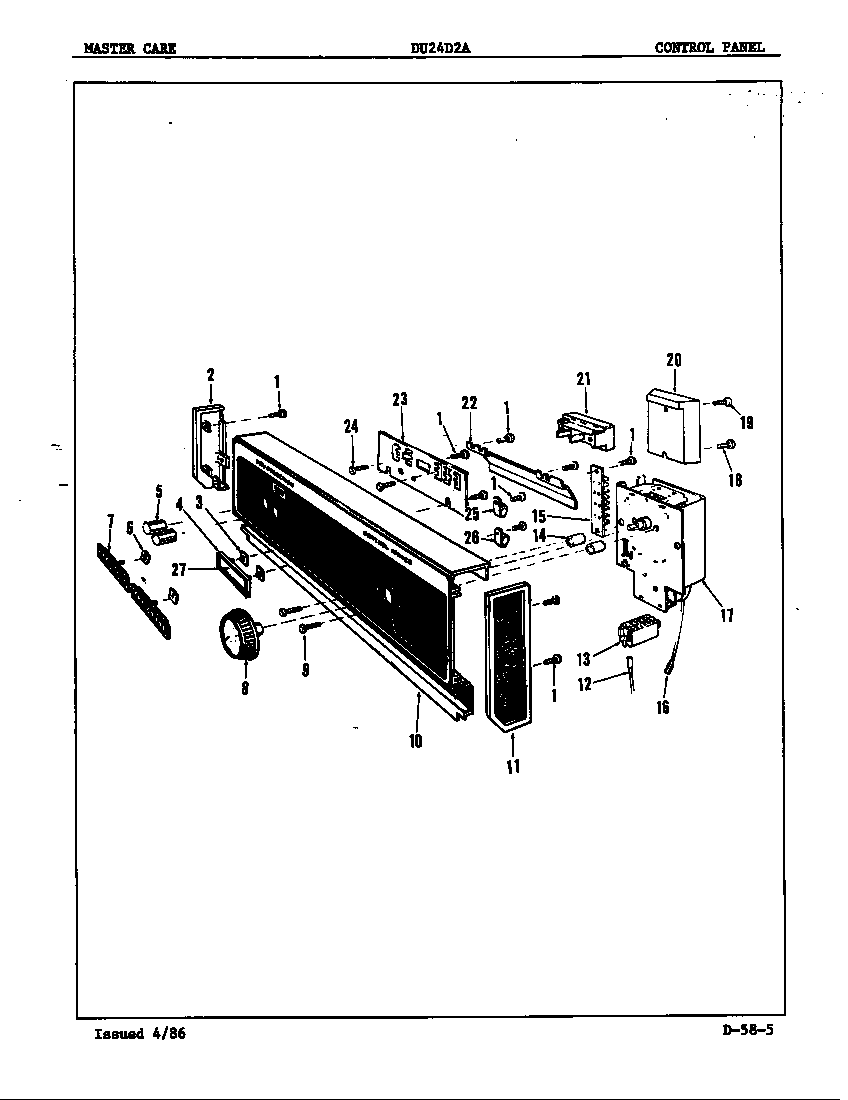 Maytag DU18D4A detergent cup diagram