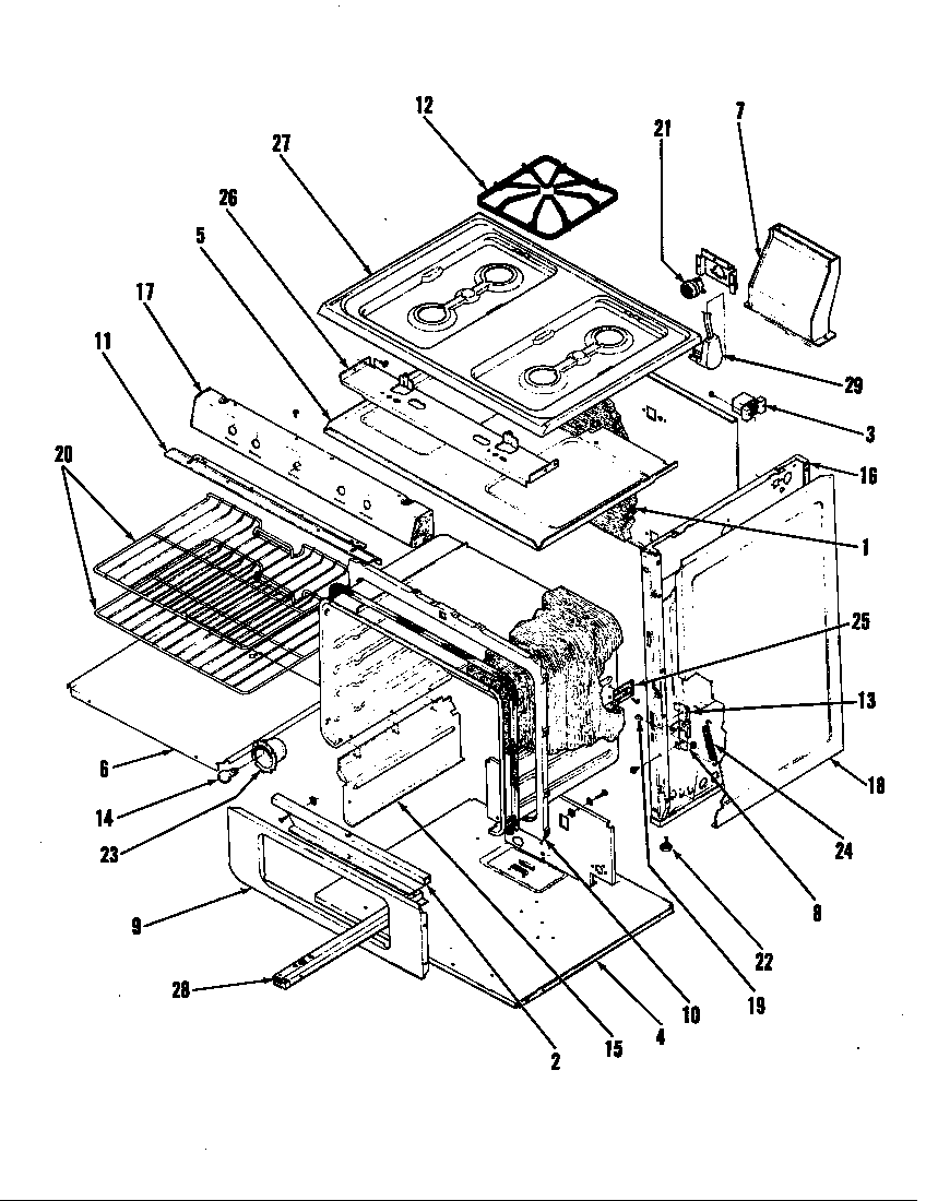 Magic Chef 31FN-10 body diagram