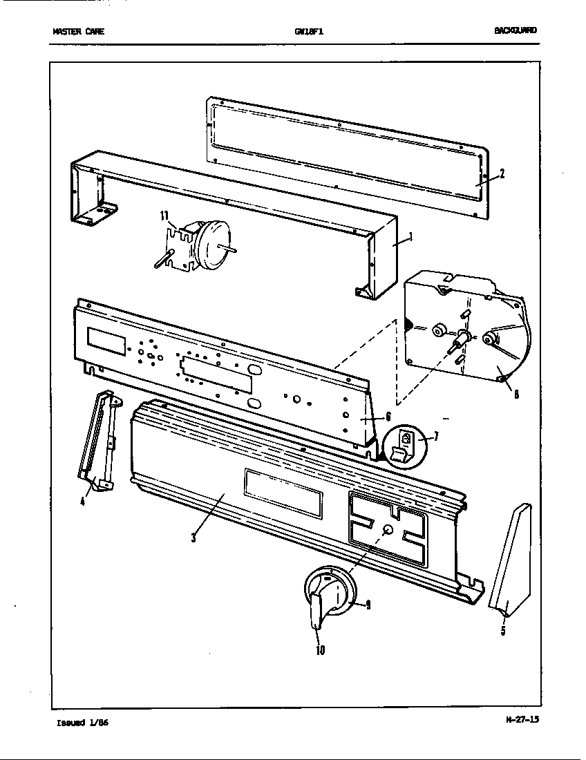 Maytag GW18F1H control panel (rev. a-d) diagram