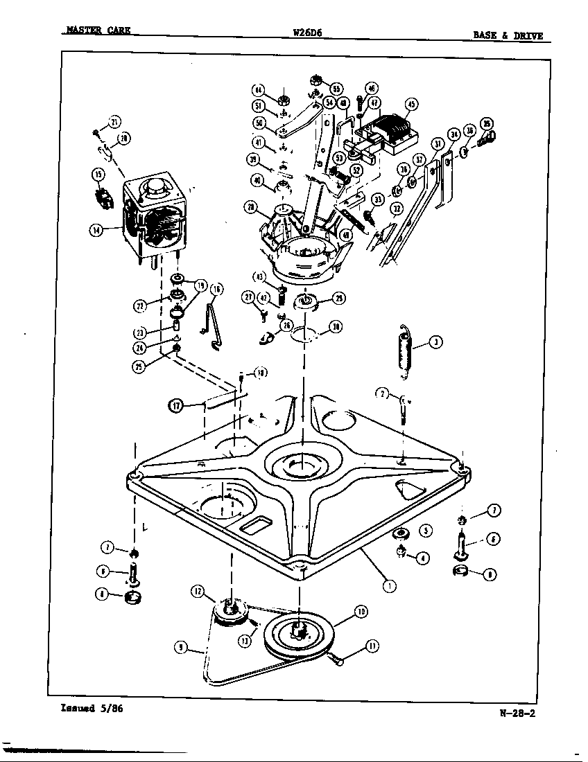 Magic Chef W26D6HW base & drive (rev. a) diagram