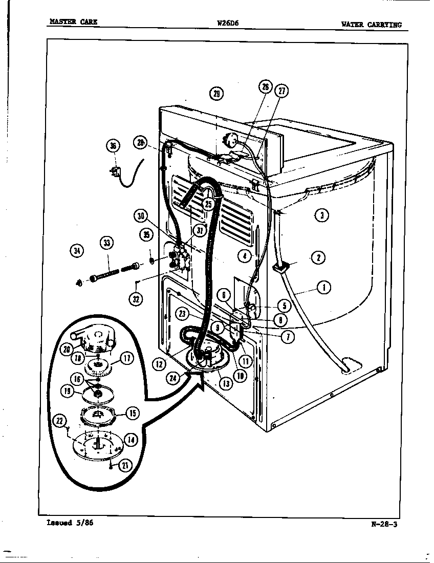Magic Chef W26D6HW water carrying (rev. a) diagram