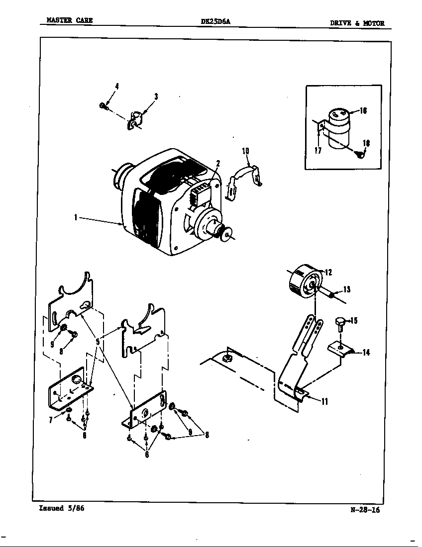 Admiral DE25D6HW drive & motor diagram