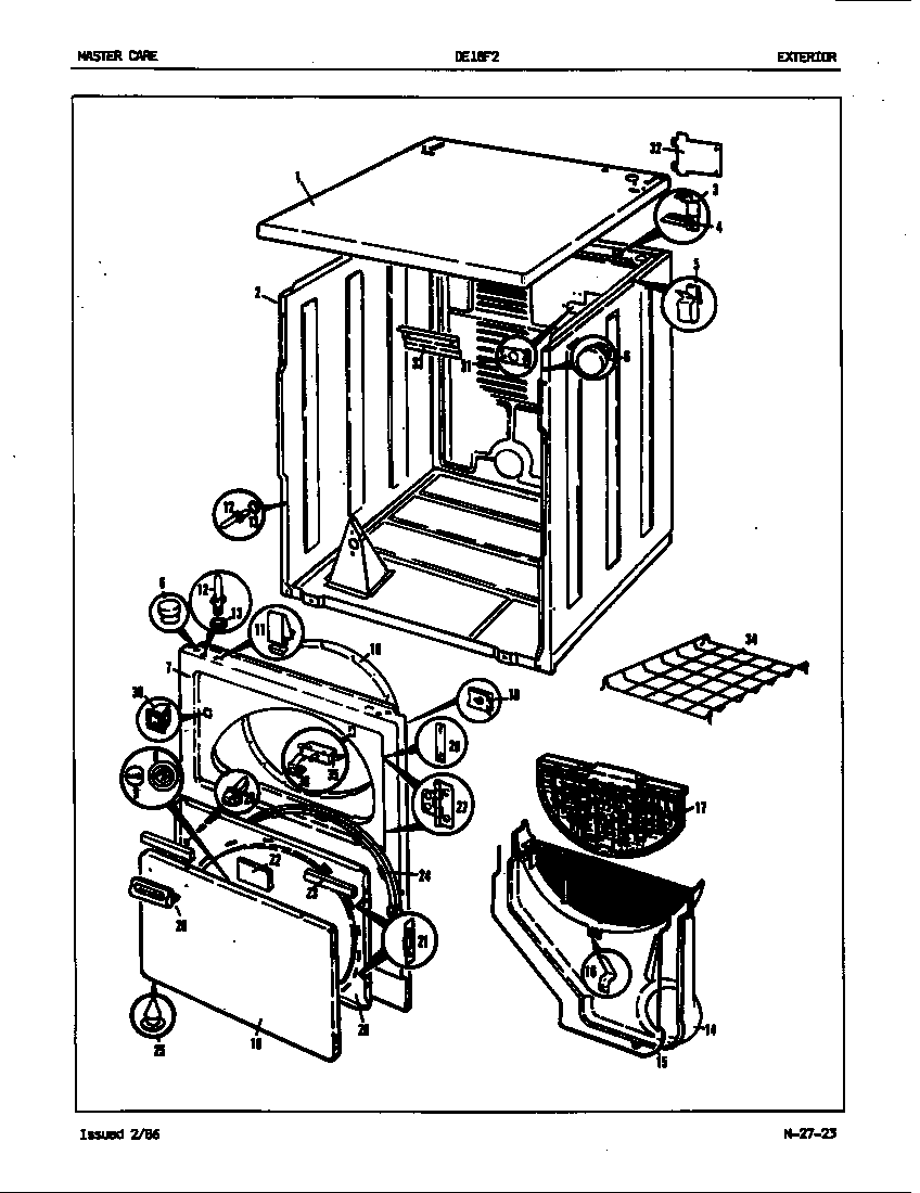 Admiral DE18F2HW exterior (rev. j) diagram