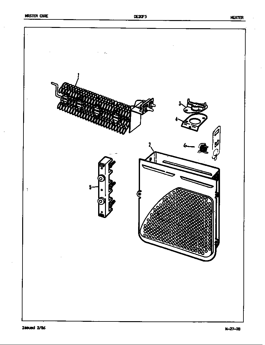 Admiral DE20F5HW heater (rev. j-k) (de20f5) (de20f5am) (de20f5hw) diagram