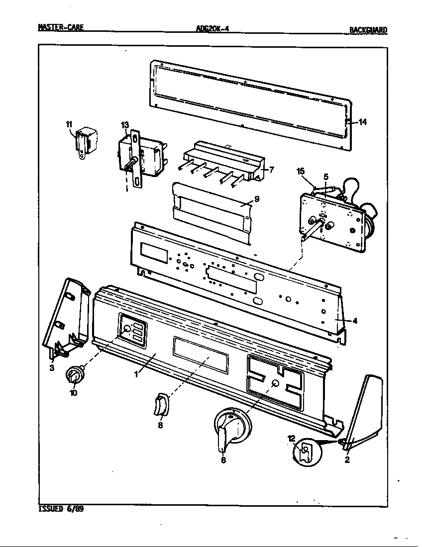 Admiral ADG20K4A control panel (rev. a-b) diagram
