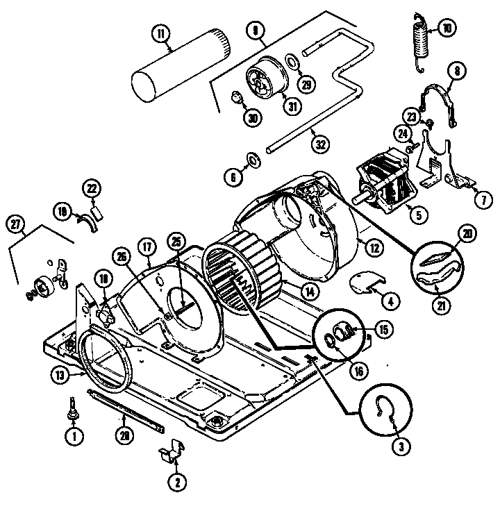 Admiral LDEA200ACL motor & drive (ldea200ace/acm) (ldea200ace) (ldea200acm) diagram