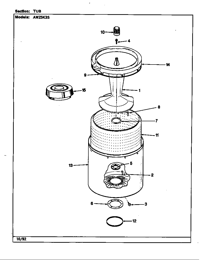 Admiral AW25K3HS tub (rev. a-e) diagram