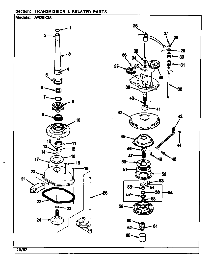 Admiral AW25K3HS transmission (rev. a-e) diagram