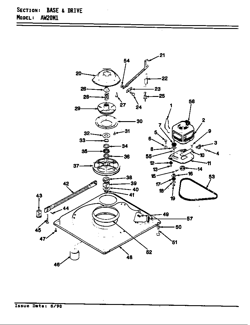 Admiral AW20M1W base & drive (rev. e-f) diagram