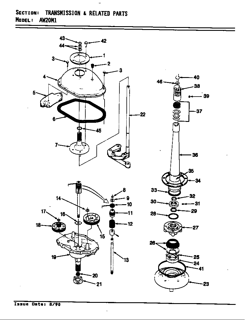 Admiral AW20M1W transmission (rev. e-f) diagram