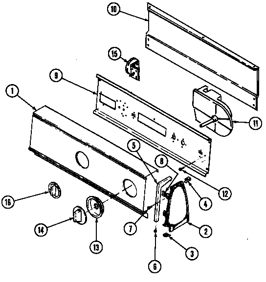 Admiral AW20M1W control panel (rev. g-l) diagram