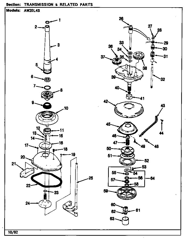 Admiral AW20L4WS transmission (rev. a-e) diagram