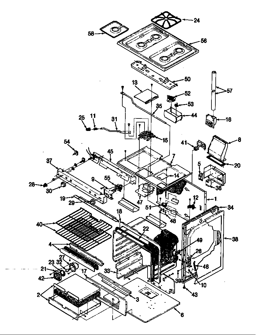 Magic Chef 34FA-4EKXW body diagram