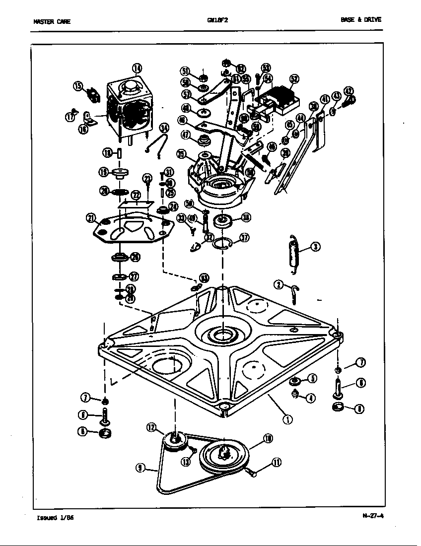 Maytag GW18F2W base & drive (rev. a-d) diagram