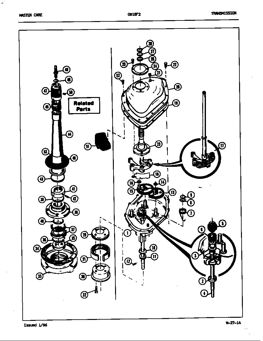 Maytag GW18F2W transmission (rev. a-d) diagram