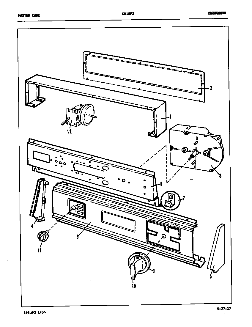 Maytag GW18F2W control panel (rev. a-d) diagram