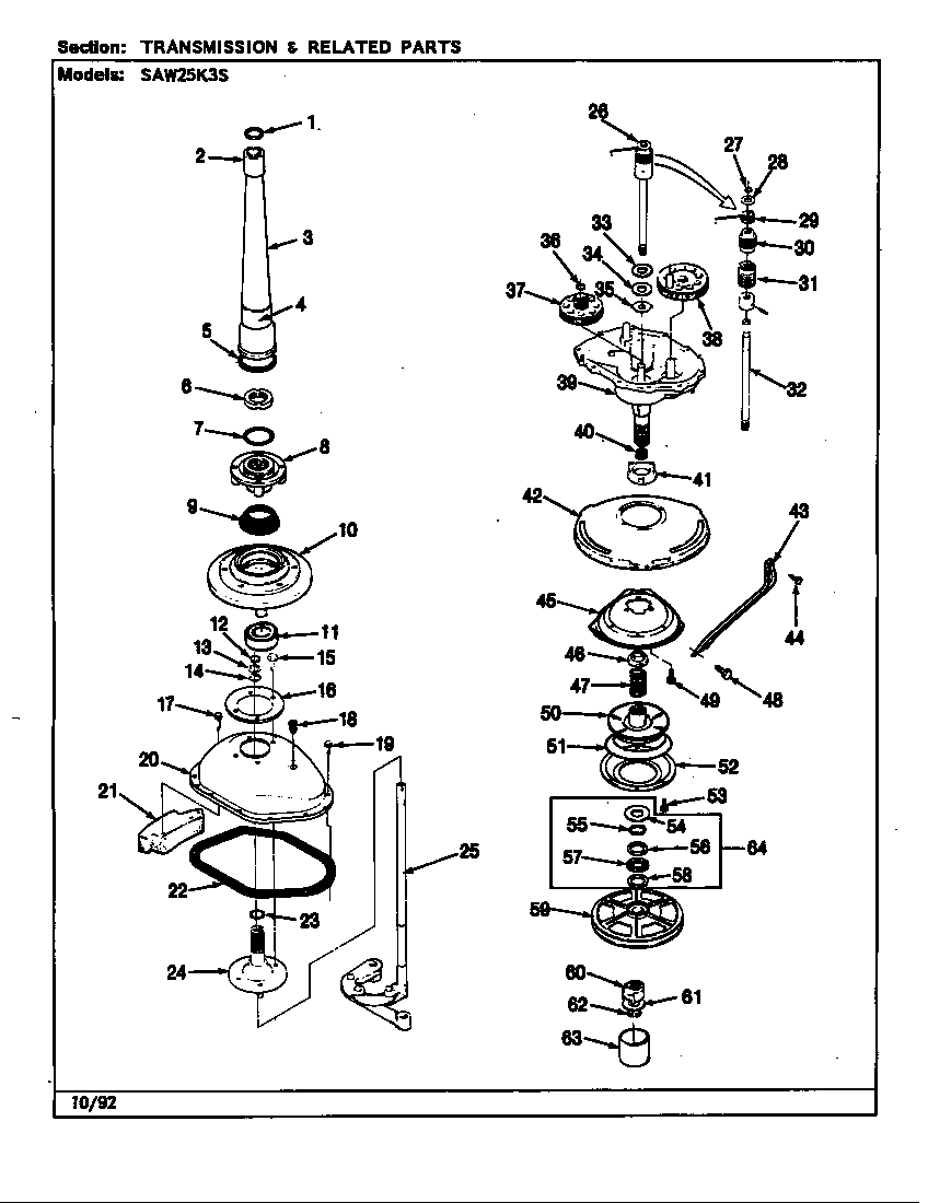 Maytag SAW25K3S transmission diagram
