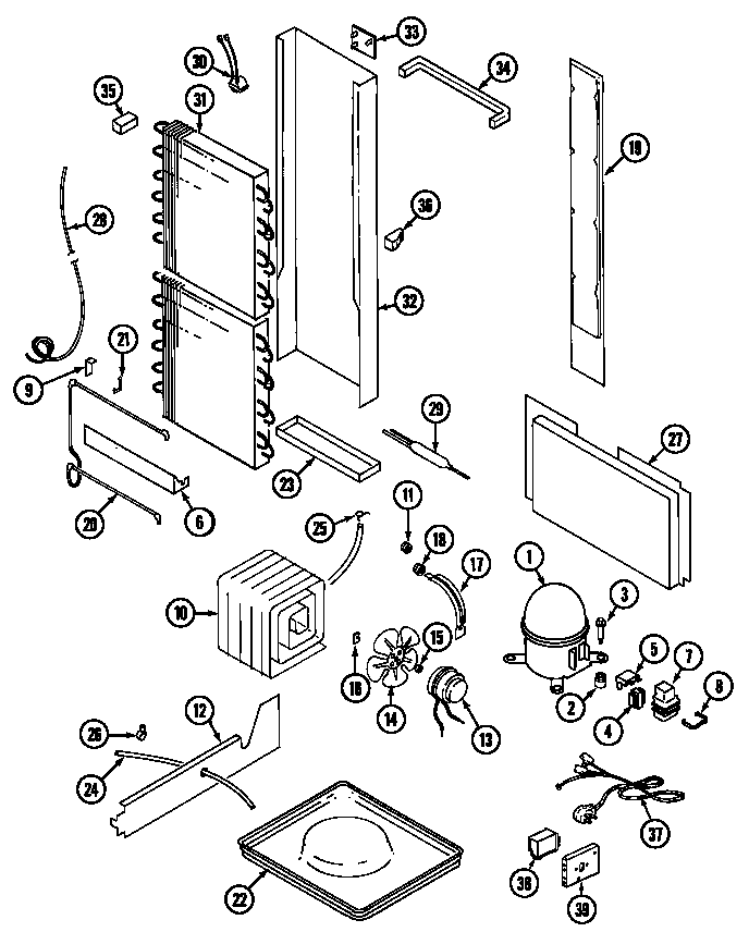 Maytag GS24X8DA unit compartment & system diagram