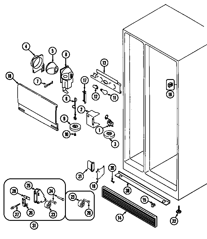 Maytag GS24X8DA fresh food compartment diagram