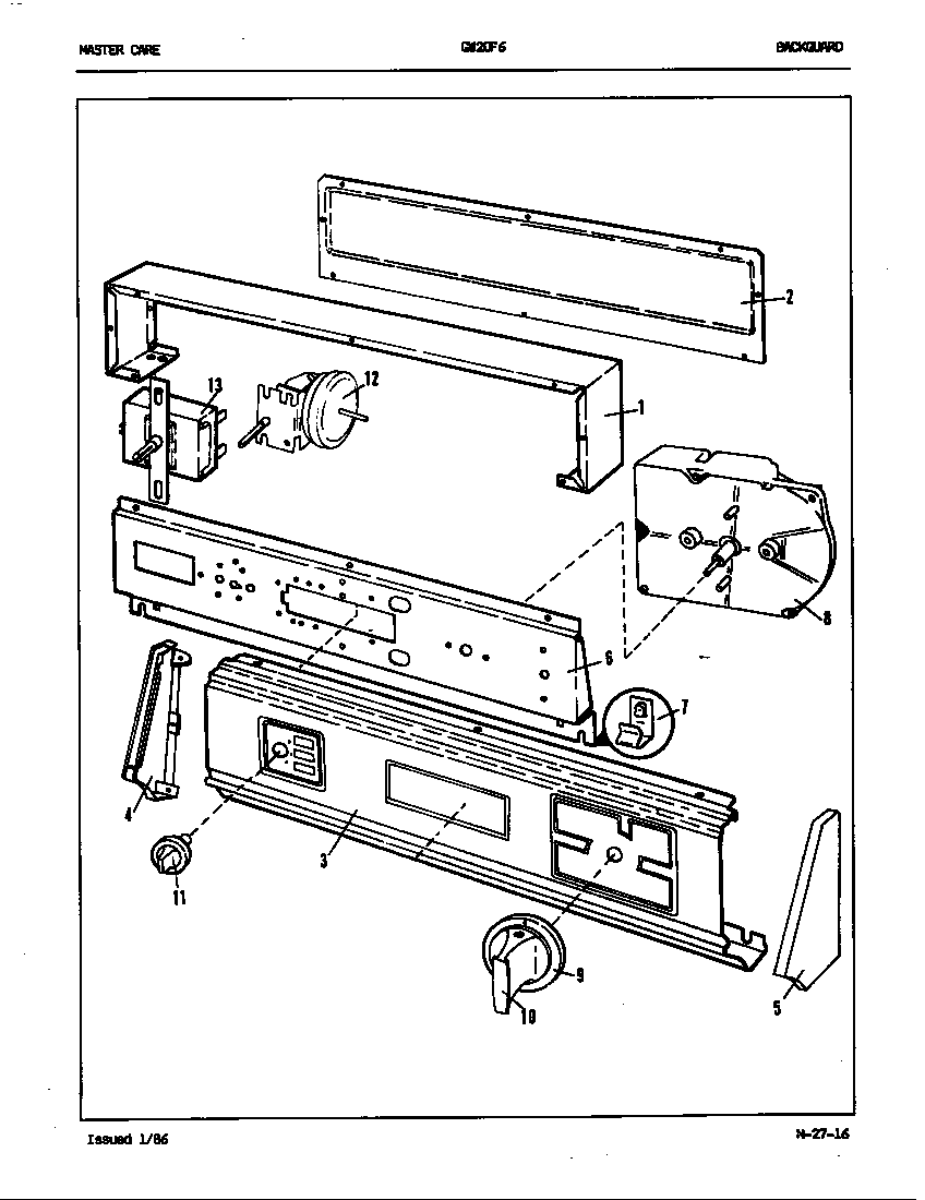 Maytag GW20F6W control panel (rev. a-d) diagram