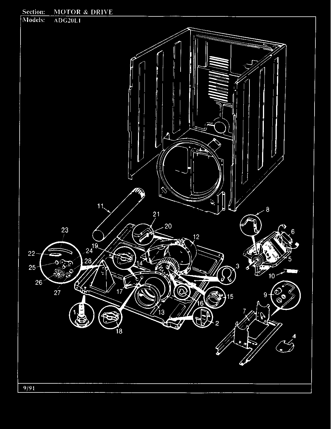 Admiral ADG20L1H motor & drive (rev. a-c) diagram