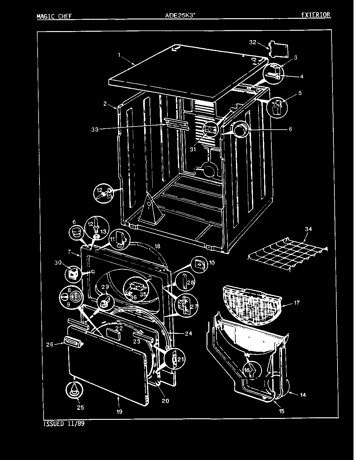 Admiral ADE25K3W exterior (rev. a-d) diagram