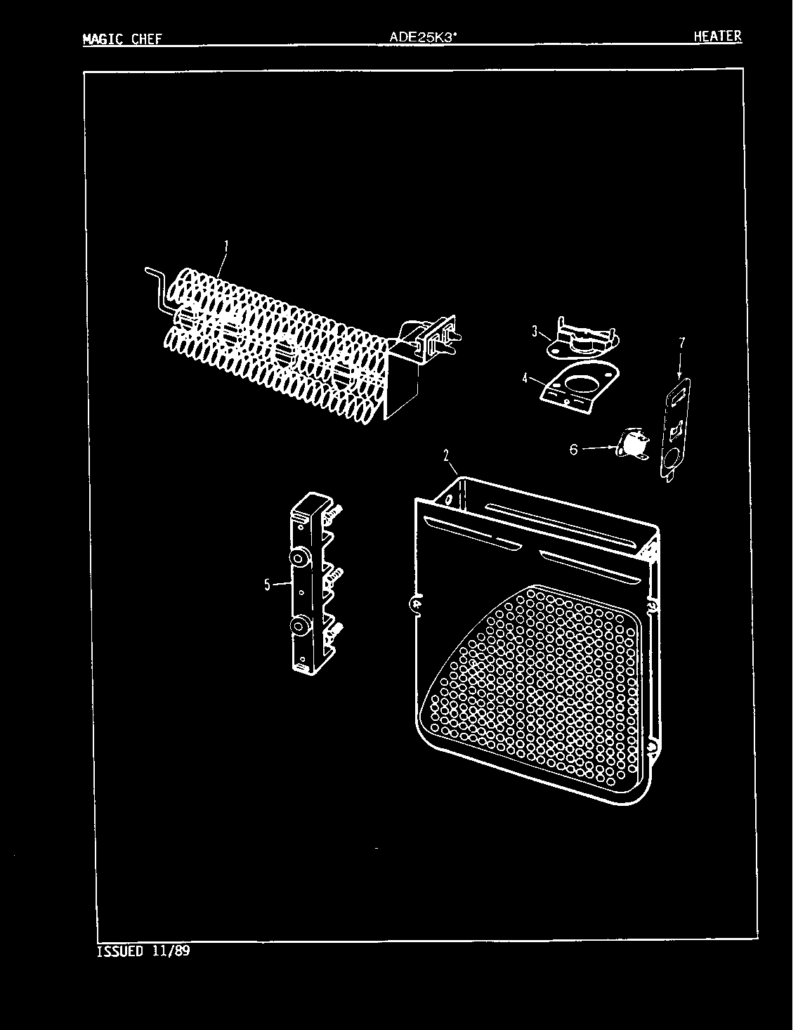 Admiral ADE25K3W heater (rev. a-d) diagram