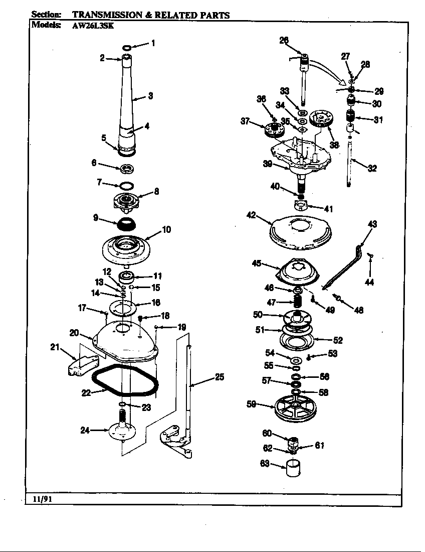 Admiral AW26L3ASK transmission diagram