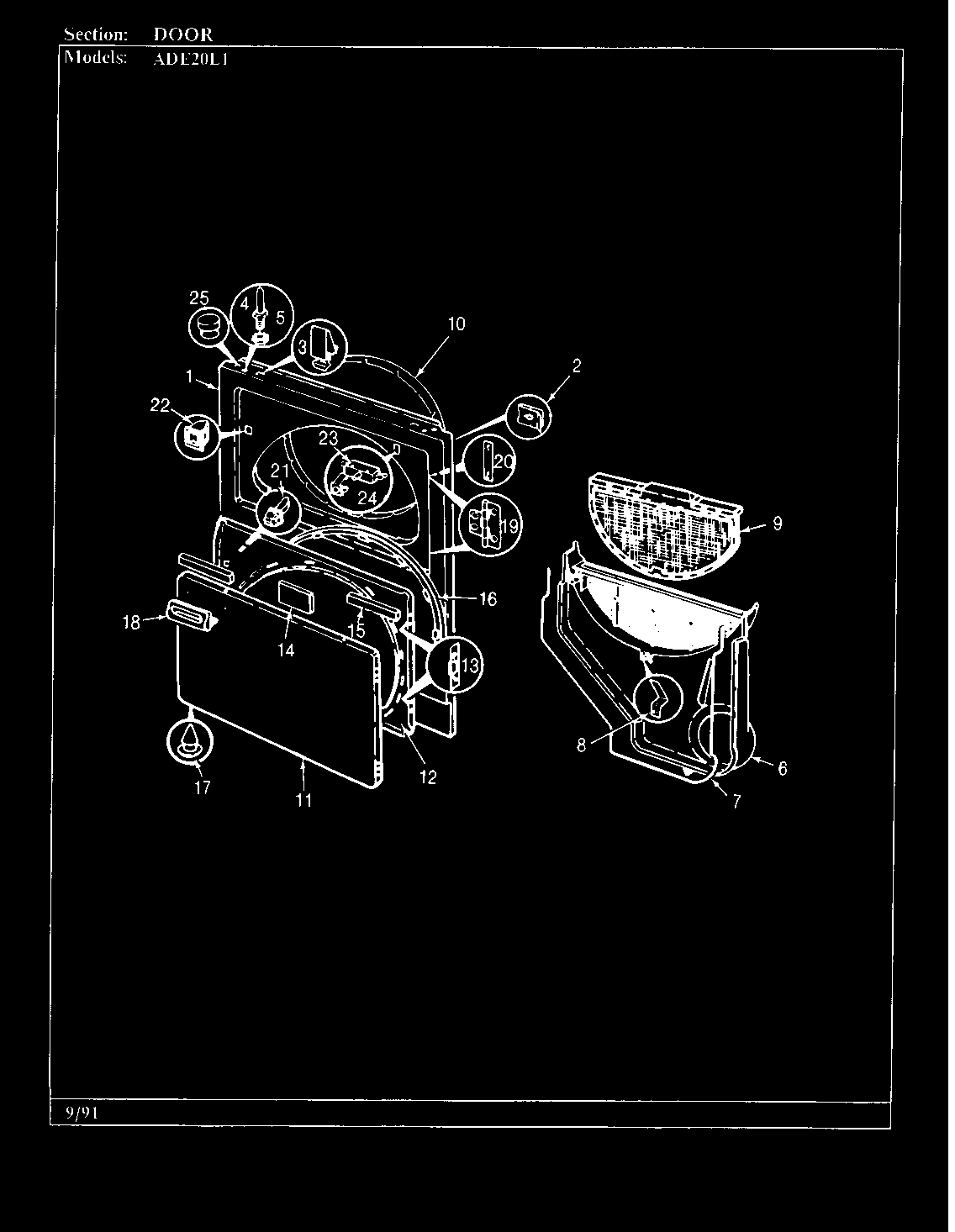 Admiral ADE20L1W door (rev. a-c) diagram
